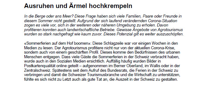 Auszug der Reportage
